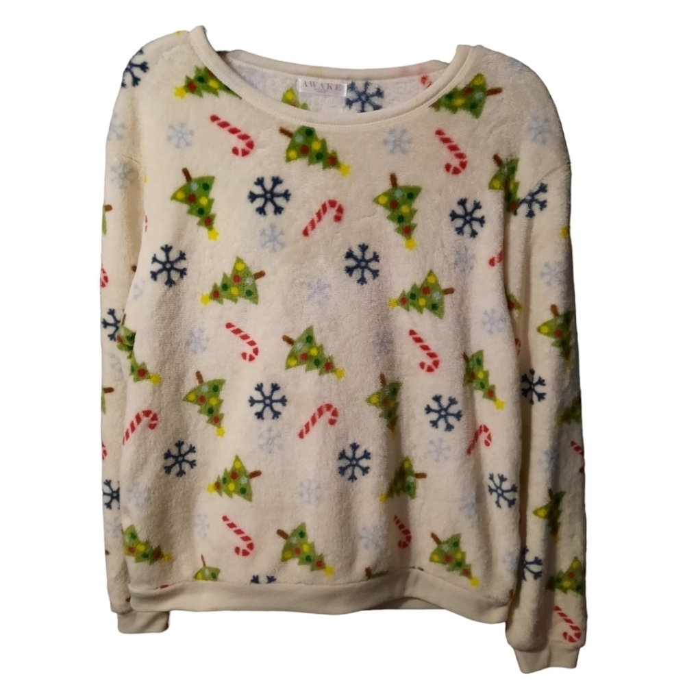 Awake Christmas Pajama Top Size Large